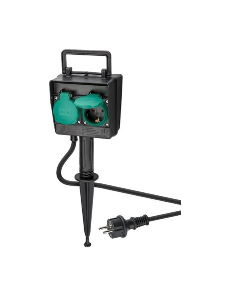 
76777 GOOBAY Regleta de  2  tomas Exterior IP44 Temporizador Goobay