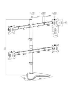 
bp0046 Soporte de mesa para 4 Monitores de hasta 32 pulgadas Logilink 2