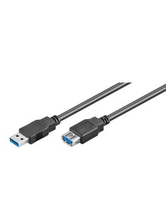 
95726 Cable USB  5m USB 3.0 A-M A-H Negro Triple Malla