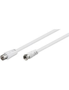 
11829 GOOBAY Cable de SAT/Antenna  1,5m F Macho a Coaxial Hembra Blanco