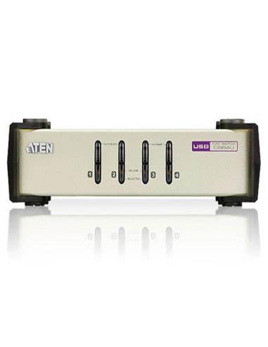 Conmutador KVM de tipo USB - PS/2 de 4 puertos con interfaz VGA (cables KVM incluidos)