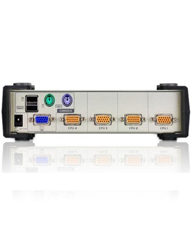 Conmutador KVM de tipo USB - PS/2 de 4 puertos con interfaz VGA (cables KVM incluidos)