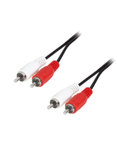 
CA1040 Cable  5m  2xRCA M 2xRCA M Doble Blindaje  (Rojo y Blanco) Logilink Bulk