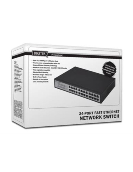 
Switch 19" 24 Puertos DIGITUS 10/ 100Mbps