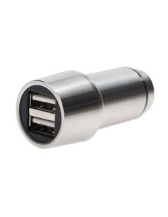 
Cargador 2 puertos USB  para coche 2x2,4A metalico Carga Rap