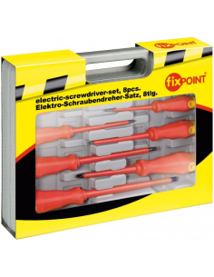 
77113 FIXPOINT - Juego de destornilladores electricos, 8 pzas. - Herramineta de Acero endurecido, incl. probador de voltaje
 2