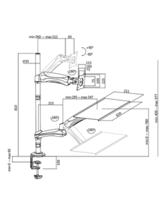 
BP0030 LOGILINK - Soporte de escritorio para monitor de estación de trabajo de pie o sentado, 13-27" de Logilink 2