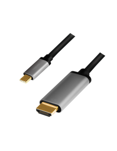 
CUA0101 LOGILINK - Cable USB C Macho a HDMI Macho  1.80m 4K/60Hz 18 Gbit/s Logilink Cable Negro Conectores Alumnio 2
