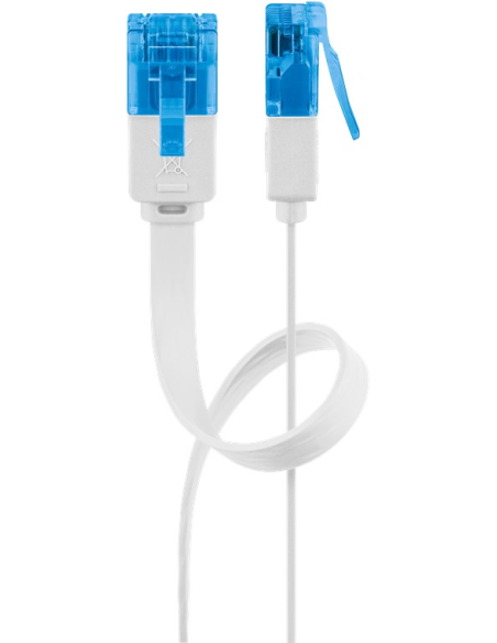 
96314 Latiguillo CAT 6A, U/UTP,  1.00 m, Blanco, CU-PVC- PLANO