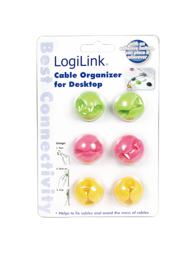
Juego de soportes de cables, autoadhesivo, rosa + Verde + Amarillo