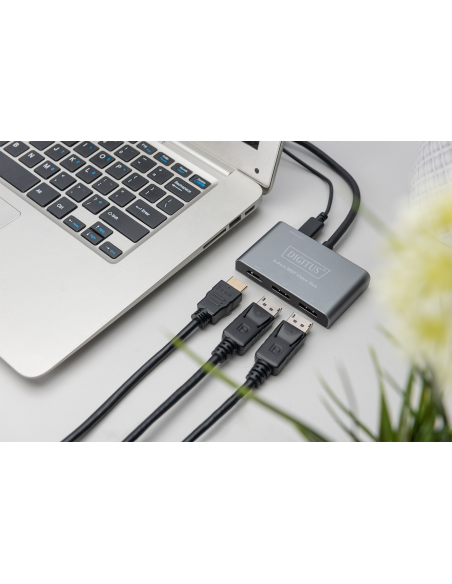 
DS-45336 DIGITUS - Hub de vídeo MST de 3 puertos (DP -> 2 DP, 1 HDMI) Triple monitor