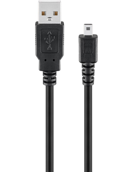 
USB 2.0 male (type A) > USB 2.0 Mini male (Type B, 8-Pin) 
1.80metros