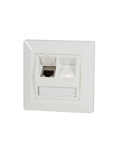 
NK4021 Placa de Pared para 2 Modulos Keystone Blanco 45º Logilink