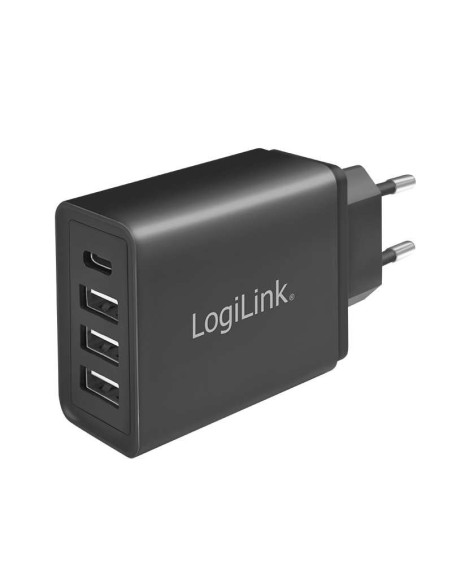 
PA0221 LOGILINK - Cargador  27W USB 4 puert. USB-C x 1, USB-A X 3 FQ Salida Lateral Logilink