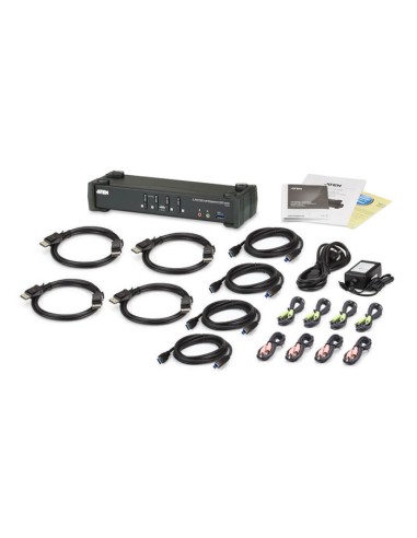 
Conmutador KVM  4 puertos DP-USB 3.0 -Audio 4K  ATEN