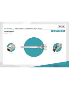 
ACU-4611-305 DIGITUS - Bobina CAT 6 U-UTP 305 m Instalacion Gris Eca CCA-PVC. Cable de instalación ASSNET250 CAT 6 U-UTP, 250