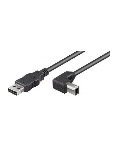 
Cable USB  0.5m USB 2.0 A-M B-M 90º Negro Doble Malla