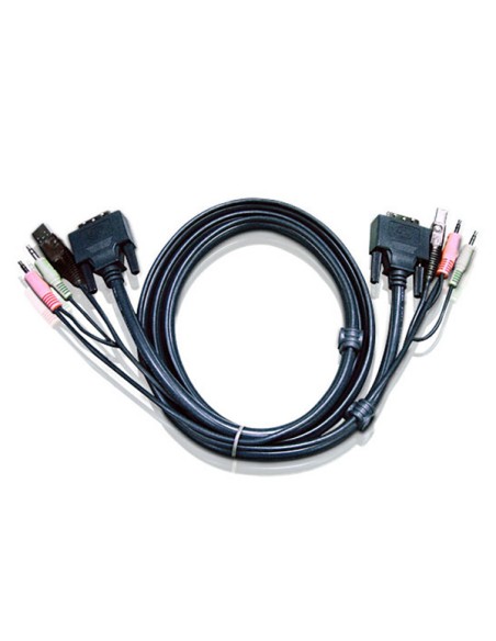 
ATEN 2L-7D02UD 2 m Cable DVI Dual Link KVM USB + Audio