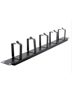 
Panel de gestión de cables 1U, 5x anillas 45x60 mm,Negro Monolyth