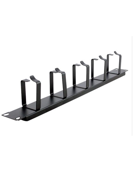 
Panel de gestión de cables 1U, 5x anillas 45x60 mm,Negro Monolyth