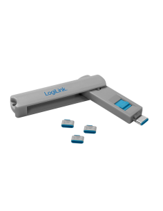 
AU0052 LOGILINK - Bloqueador de Puertos USB-C  ( 1 Llave y 4 cerraduras USB-C)