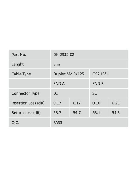 
DK-2932-03 DIGITUS Latiguillo F.O. LC a SC OS2, SM 09/125 µ, Duplex, 3 m