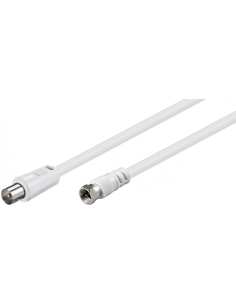 
11727 GOOBAY Cable de SAT/Antenna  2,5m F Macho a Coaxial Hembra Blanco