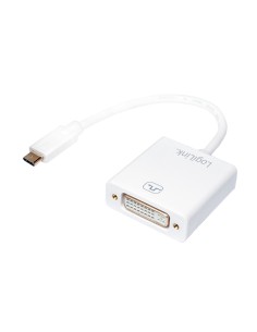 
LOGILINK UA0245A Adaptador USB tipo C, C/MACHO a DVI-D/HEMBRA, 1080p, blanco, 0,15 m LOGILINK