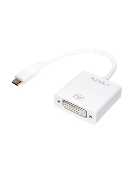 
LOGILINK UA0245A Adaptador USB tipo C, C/MACHO a DVI-D/HEMBRA, 1080p, blanco, 0,15 m LOGILINK