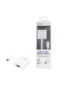 
LOGILINK UA0245A Adaptador USB tipo C, C/MACHO a DVI-D/HEMBRA, 1080p, blanco, 0,15 m LOGILINK 2