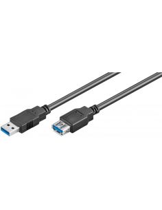
AK-300203-018-S  Cable extensor USB  1,8m USB 3.0 A Macho A Hembra Negro Triple Malla