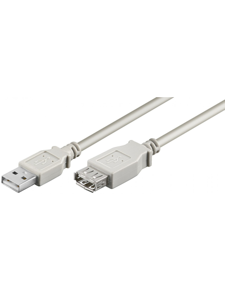 
Cable USB  5m USB 2.0 A-M A-H Beige Doble Malla