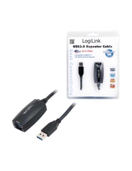 
Cable Extensor Amplificador USB de   5m USB 3.0 Activo Macho Hembra LogiLink