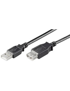 
AK-300202-030-S Cable USB  3m USB 2.0 A-Macho A-Hembra Negro Doble Malla