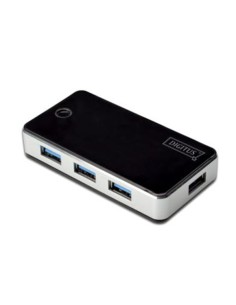 
Hub USB 3.0 de 4 puertos con alimentador, Negro, Digitus