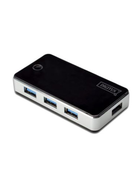 
Hub USB 3.0 de 4 puertos con alimentador, Negro, Digitus