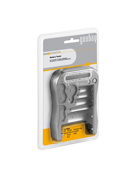 
78325 GOOBAY - Tester de pilas con Dispaly  Normales Boton y Foto