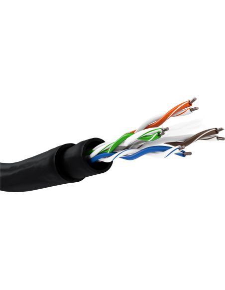 
94399 Bobina CAT 6 U-UTP  305m  EXTERIOR Negro,  AWG 24/, CCA PE Rigido Goobay