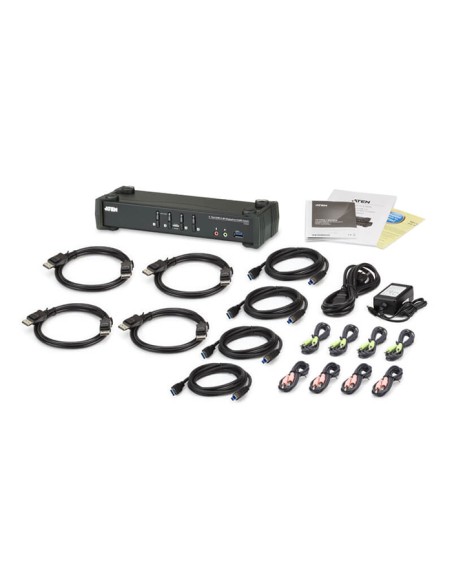 
Conmutador KVM  4 puertos DP-USB 3.0 -Audio 4K  ATEN