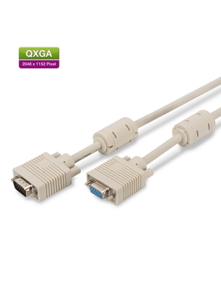
Cable VGA Macho-Hembra  3 metros 3C+7 BEIGE con ferritas