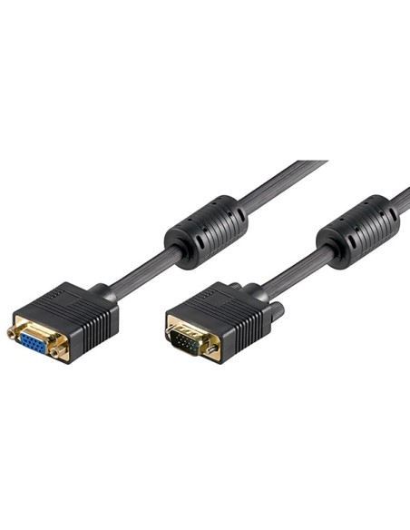 
Cable VGA Macho-Hembra  5 metros 3C+7 NEGRO con ferritas
