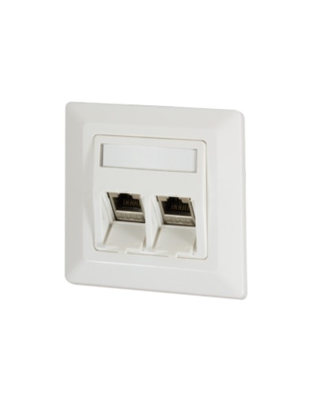 
NK4021 Placa de Pared para 2 Modulos Keystone Blanco 45º Logilink