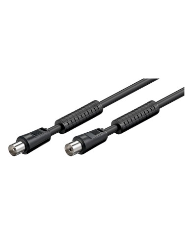 
33996  Cable de Antena de  1,5m Coaxial M a Coaxial H Negro Ferrita