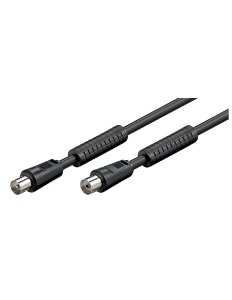
33996  Cable de Antena de  1,5m Coaxial M a Coaxial H Negro Ferrita