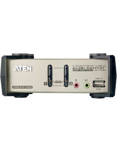 

Conmutador KVM ATEN USB y PS2 de 2 puertos VGA y audio