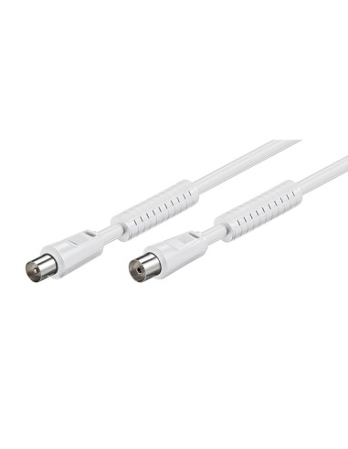 Cable de Antena de  2,5m Coaxial M a Coaxial H Blanco Ferrit