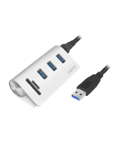 
CR0045 Lector de Tarjetas para Tarjetas SD + Micro SD, Carcasa de Aluminio  Hub USB 3.0 (3 Puertos) Logilink Blister caja car 2