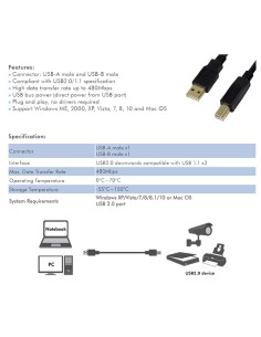 
UA0265 Cable USB 15m USB 2.0 A-M B-M Negro Amplificado Logilink 2