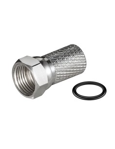 
Conector F:  F macho Rosca Grande 7mm Cobre-Niquel Repelente al agua