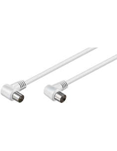 
Cable de Antena de  1,5m Coaxial M 90°  a Coaxial H 90° Blanco